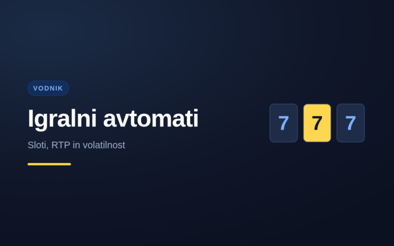 Vodnik po igralnih avtomatih: sloti, RTP in volatilnost