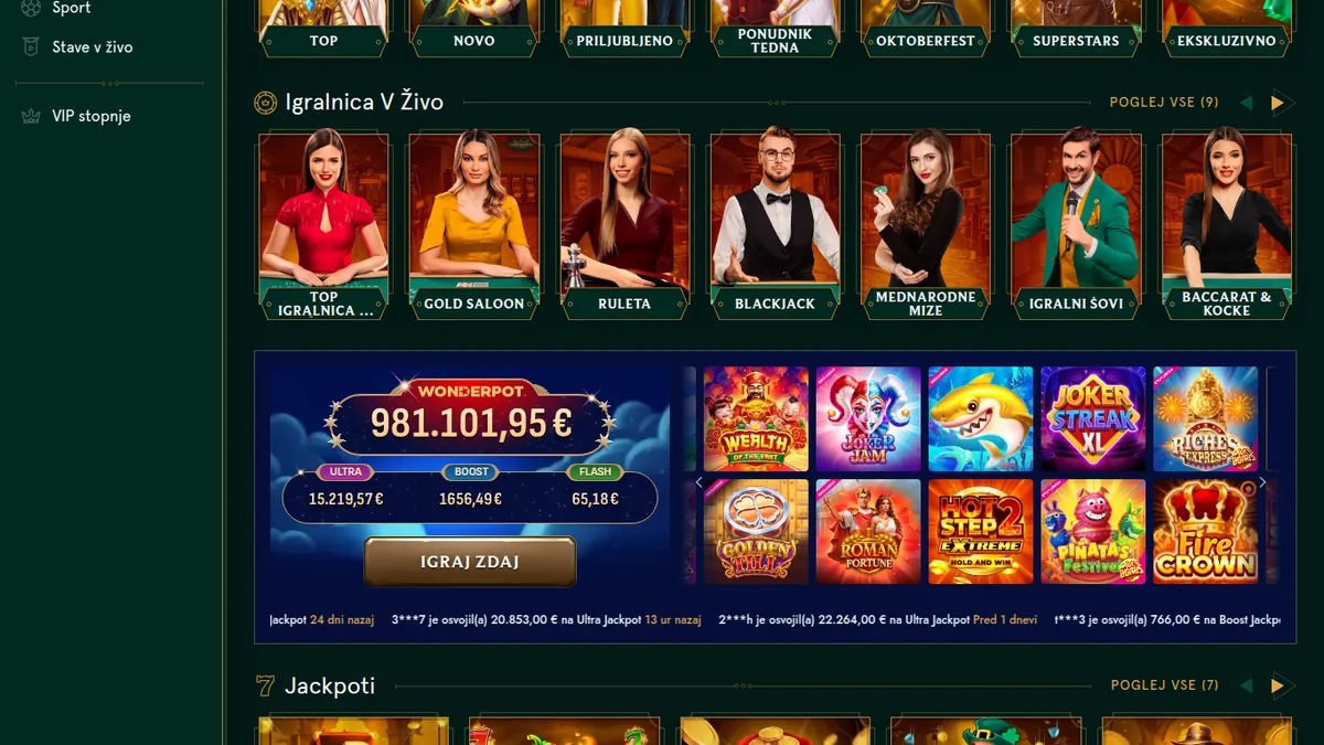 Igralnica Casinia z zbirkami Ponudnik tedna, Oktoberfest in jackpotom Wonderpot