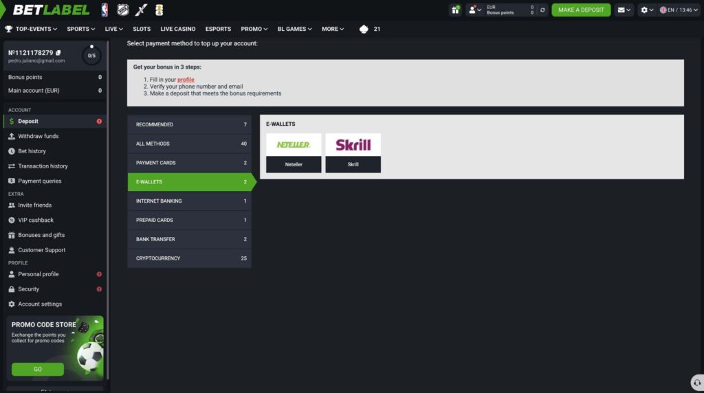 Neteller plačila pri Betlabel stavnici za slovenske uporabnike