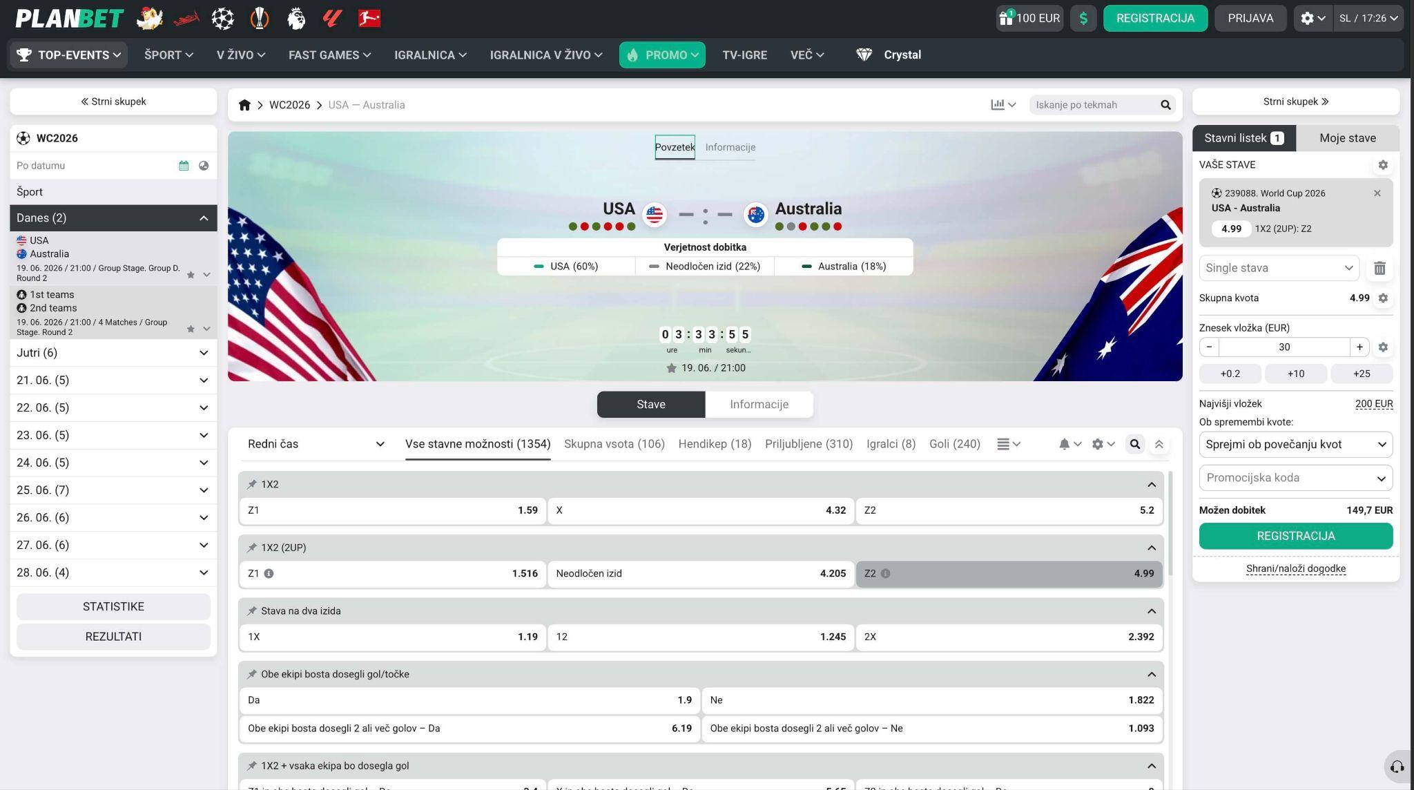 Planbet analiza tekem in športne stave za uporabo value betting strategij