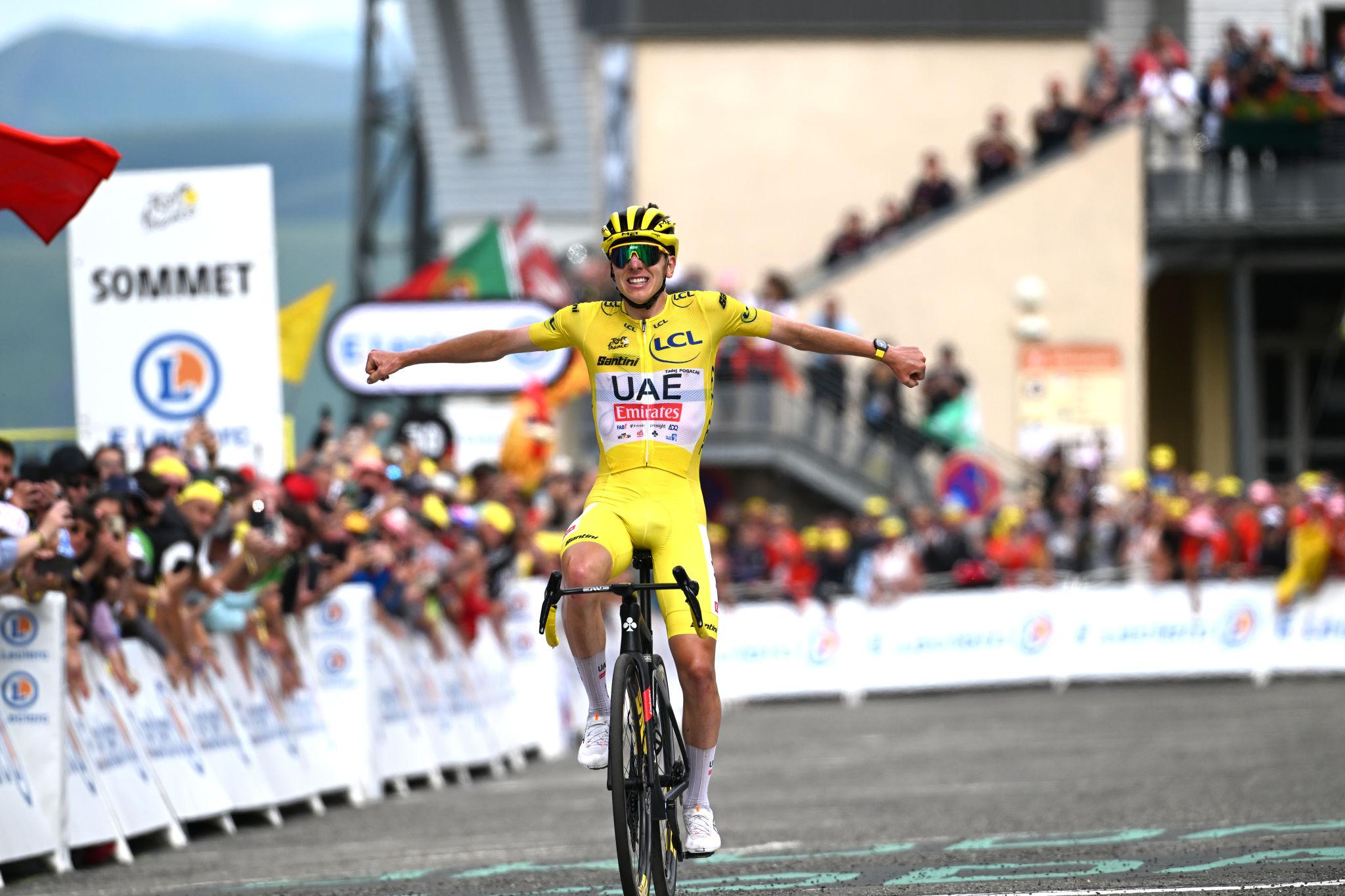 Tadej Pogačar med dirko Tour de France kot glavni favorit za skupno zmago