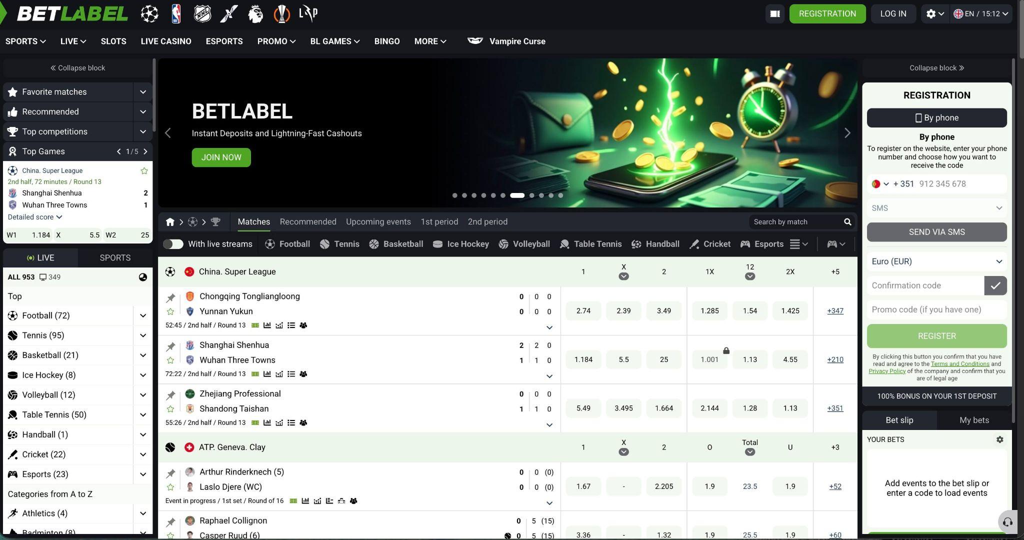 BetLabel športne stave z možnostmi hitrih depozitov in izplačil