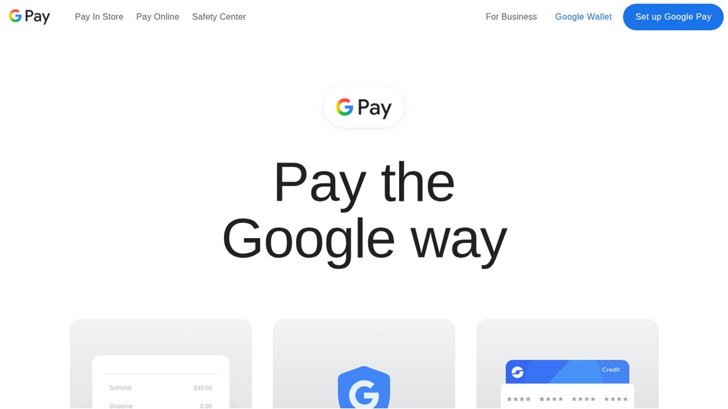 Uradna stran Google Pay