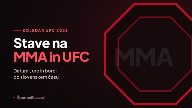 Stave na MMA in UFC: koledar UFC 2026 z datumi, urami in borci po slovenskem času